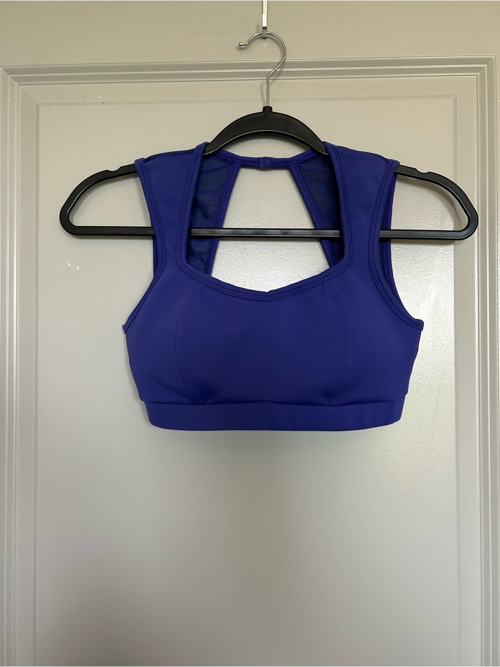 Cleo Harper Deep Purple Padded Mesh Panel Racerback Sports Bra